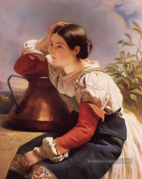 Franz Xaver Winterhalter œuvres - Jeune fille italienne par le bien portrait royauté Franz Xaver Winterhalter